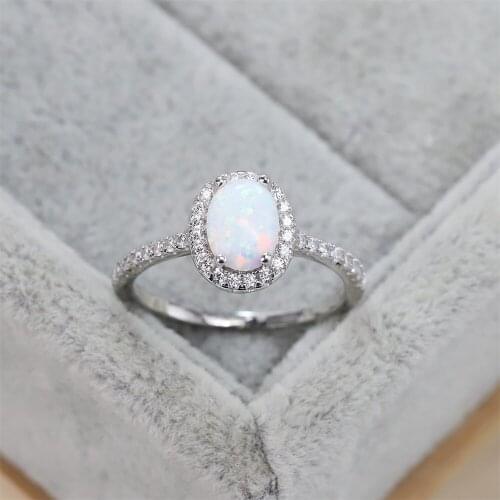 Best selling S925 silver fashion luxury wedding ring zircon Moonstone crystal jewelry womens gift