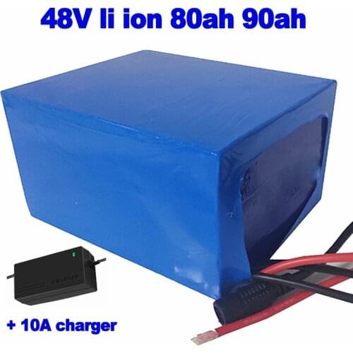 Li ion 48V 80ah 90ah Lithium lipo Battery Pack for E-Bike scooter sight seeing car forklift UPS AGV EV solar system +10A Charger