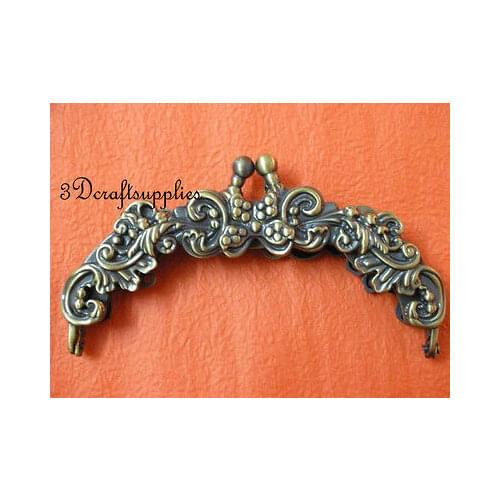 Metal purse frame clasp clip alloying anti bronze 5 inch x 2 1/2 inch D32