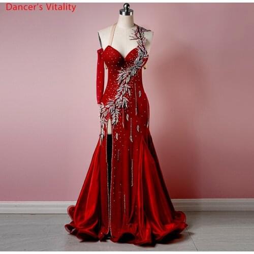 Belly Dance Dress Performance Clothing Woman High-End Diamond-Studded Long Skirt Profession Custom Child Competition Clothes