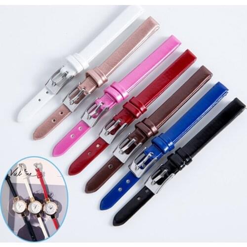 High Quality Genuine Leather Watchbands 8mm for Womens Watches Watch Accessories Thin Watch Strap Wrist Belt with Pin Buckle