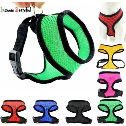 Pet Dog Harness Breathable Vest Adjustable Soft Harness Nylon Mesh Chest Strap Vest Harness for Dogs Small Medium Puppy Collar