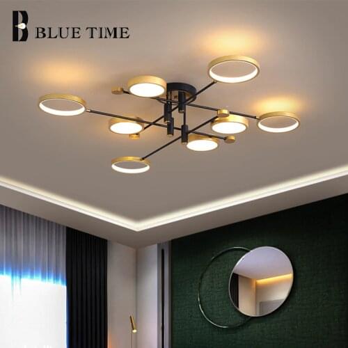 Modern Led Chandelier For Living room Foyer Bedroom Led Ceiling Mount Chandelier Indoor Lighting Black Gold Lighting Fixtures