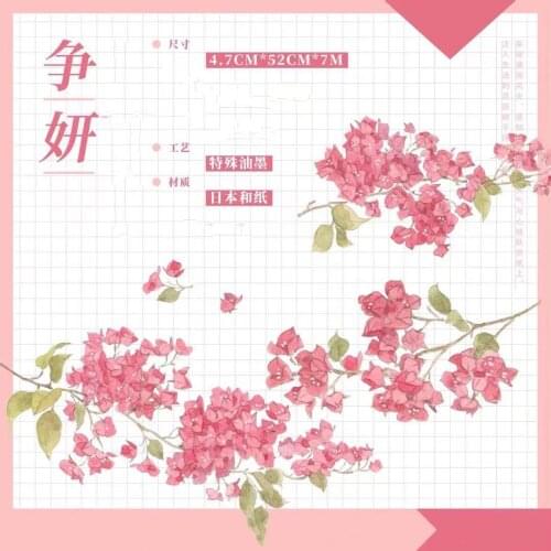 Spring Flower Bloom Washi Tape for Card Making Bullet Journal DIY Scrapbooking Label Stickers