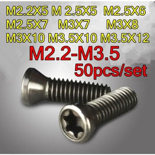M2.2X5 M2.5X5 M2.5X6 M2.5X7 M3X7 M3X8 M3.5X10 M3.5X12 50pcs/set CNC TOOL.S screw Free shipping