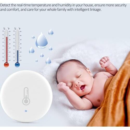 Wi-Fi Hygrometer Thermometer Smart Temperature Humidity Sensor 30 Days Historical Data Compatible with Alexa Google Assistant