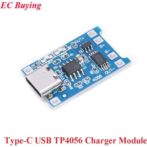 5pcs Type-C USB 5V 1A 18650 TP4056 Lithium Battery Charger Module Charging Board Type C With Protection Dual Functions Li-ion