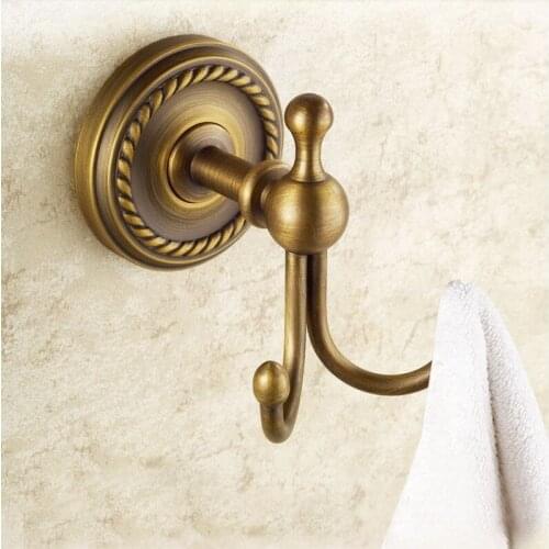 Vintage Hook Antique Brass Wall Clothes Rack Cloth Hook Wall Hook Robe Hook For Bathroom Accessory KD638