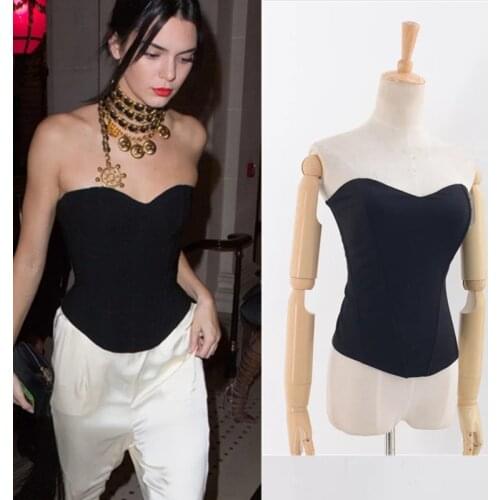 Women Basic Sweetheart Neck Boned Corset Fashion Shapewear Zip Back Tube Tops Slim Fit Strapless Top QW4