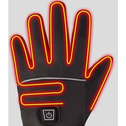 2020 Winter Cycling Gloves Waterproof Heated Guantes Ciclismo Touch Screen Battery Powered Bike Gloves Racing Riding Ski Gloves