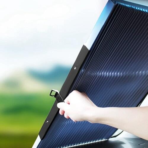 1Pc Auto Car Front Windshield Sunshade Telescopic Curtain Sun Block Sun Protector Curtains