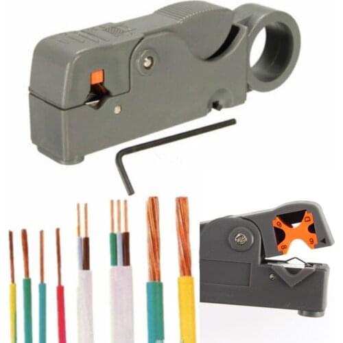 1Pc Household Multi Tool Cable Stripper Adjustable Double Blades RG6/59 Wire Stripper Automatic Cable Cutter Pliers