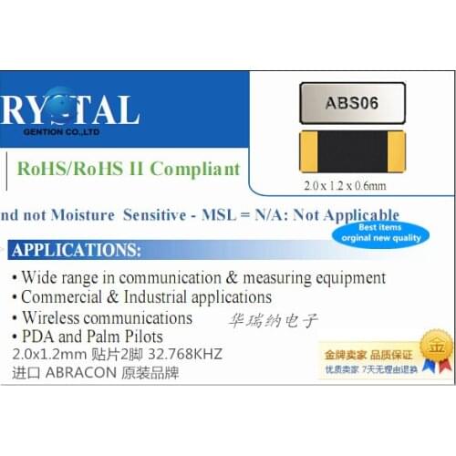 10pcs 100% orginal new ABRACON 4PF low load 32.768KHZ 32.768K ABS06-107-32.768KHZ-T