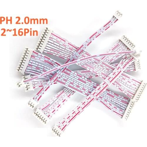 100 SETS JST PH 2.0mm 2 3 4 5 6 7 8 9 10 Pin Female&Female Connector plug with Wire Cable Double End Male Plug Cable