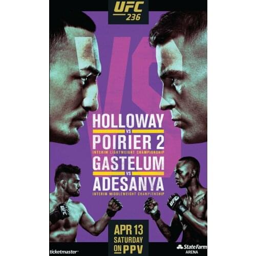 236 Holloway vs Poirier 2 - Gastelum vs Adesanya Art print Silk poster Home Wall Decor