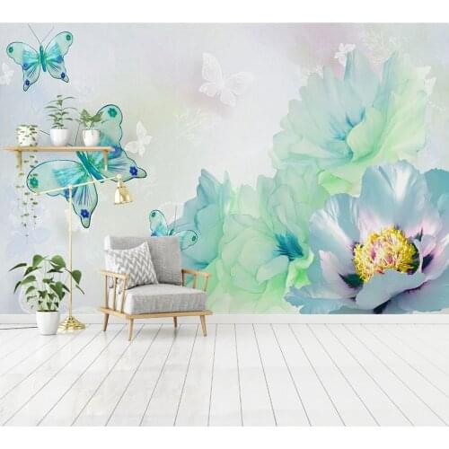 3D Butterfly and colorful Flower Wallpaper Art Wall Mural Living Room bedroom paper Wall Mural abstract Wallpaper for Kid room