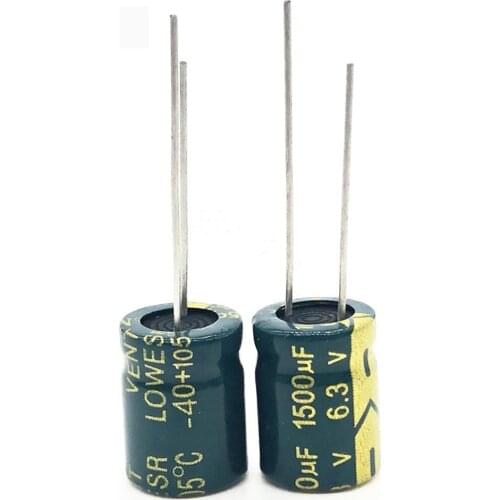 5pcs/lot 6.3V 1500UF 10*13 Low ESR / Impedance high frequency aluminum electrolytic capacitor 1500UF 6.3V 10*13 6.3v1500uf 20
