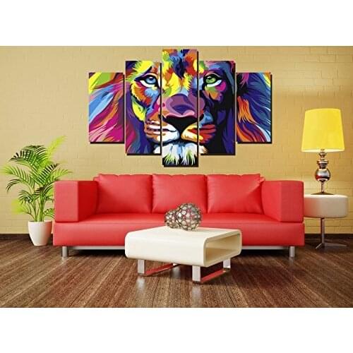 5 Piece Lion Face Lion King Canvas Print Painting wall art pictures for bedroom living room wall cuadros decorative picture
