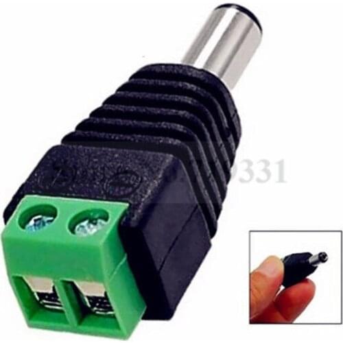 50 Pcs DC Power Connector 2.1 x 5.5mm Jack 12V Plug Male for CCTV Camera Cable