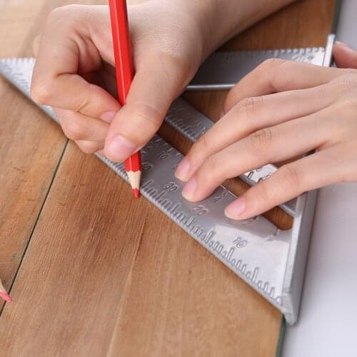7 inch Aluminum Triangle Ruler Angle Protractor for Building Framing Tools Woodworking Carpenter Measurement Square Ruler Dropsh