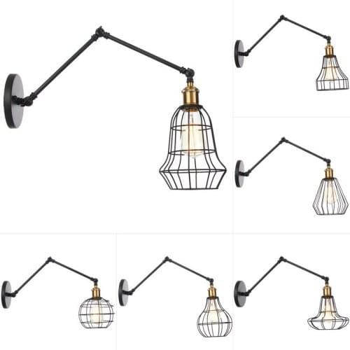 B037L 】 industrial wind restoring ancient ways is an exclusive bar long arm hob wall lamp, wrought iron decoration