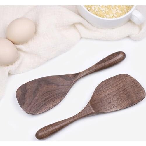 Black Walnut Rice Scoop Japan Style Wooden Non-Stick Rice Spoon Eco-Friendly Natural Wood Kitchen Tool Cooking Tool