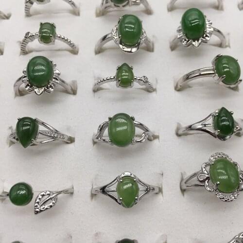 Really pure natural Hetian jasper jade inlaid ring Fashionable OL gift as a gift ring female jewelry craftsmanship is fine and v