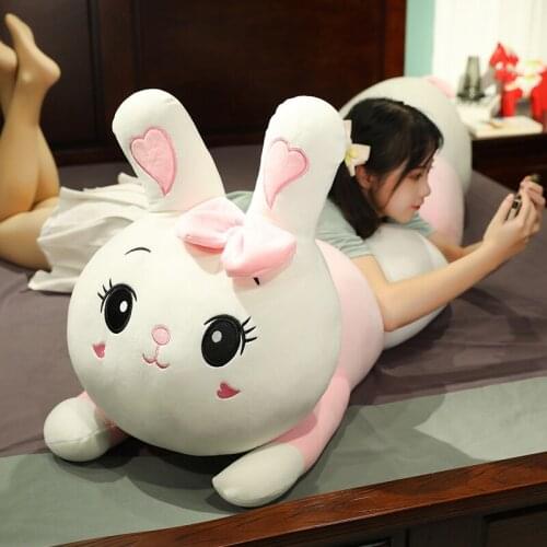 Pregnant Woman Sleeping Long Pillow Rabbit Plush Toy Home Office Back Cushion doll for Children Kids Xmas Gift