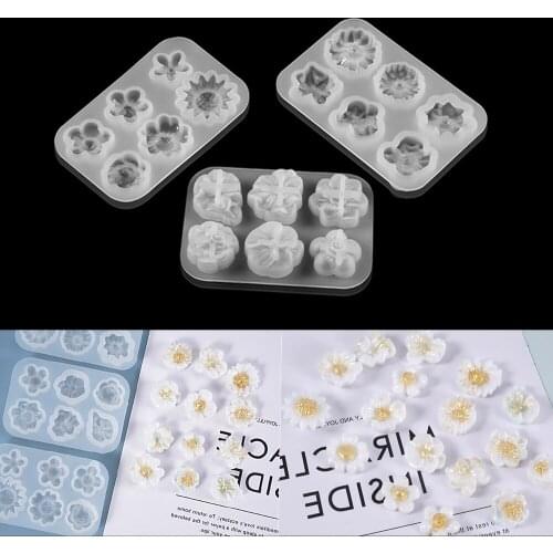 1Pcs Daisy UV Epoxy Resin Flower Silicone Mold Casting Mould Flower Resin Charms Molds for DIY Jewelry Decoration Making Tool