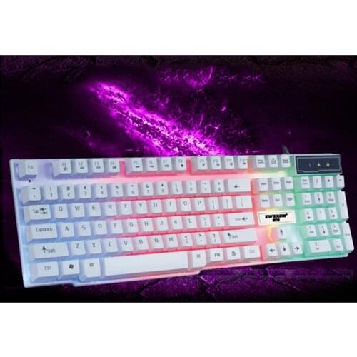 GX50 Keyboard 3 Color/Rainbow LED Backlit USB Wired PC Desktop Laptop Computer Professional Gaming Keyboard
