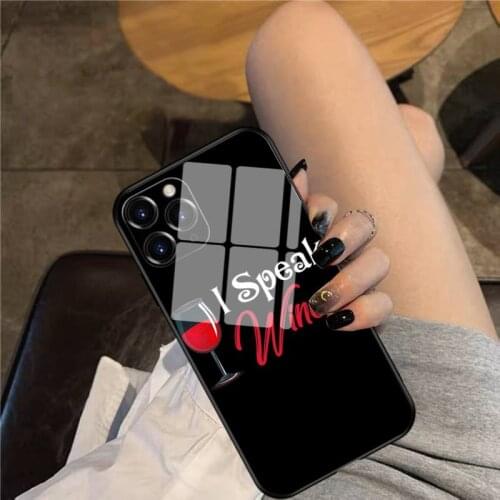 I Speak Winese Shirt for Wine Lovers Phone Case Glass Phone Case For iphone 12 11 Pro Max XS XR X 8 7 Plus SE2 Case
