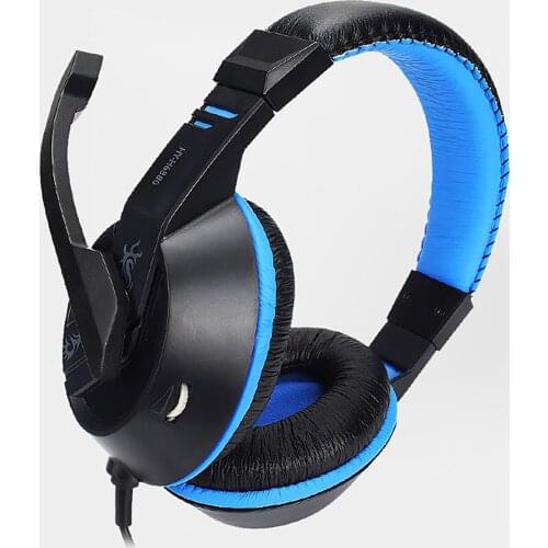 H6880 Adjustable Dual Plug Game Headset Music Earphone Headphone with Microphone Leather Earbuds