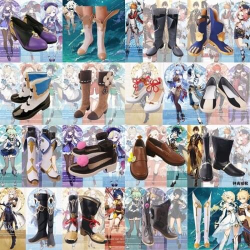 Game Genshin Impact Cosplay Shoes Venti Zhongli Keqing Lumine Barbara Fischl Klee Tartaglia Diona Ganyu Cosplay Boots Shoes