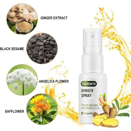 Regrowth Ginger Spray Fast Hair Growth Fluid Anti Loss Treatment Ginger Essence Prevent Hair Loss Regrowth Ginger Spray Eelhoe