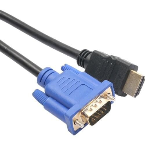 1.8M 6FT HDMI Gold Male To VGA HD-15 Male 15Pin Video Adapter Cord Cable For HDTV PC Laptop Adapter Cable 1080P