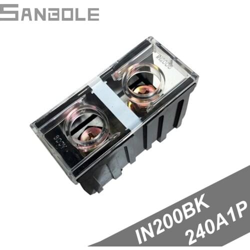 IN200BK Connection Terminal Block 240A 1P Terminals Seat Connector Dual Row Copper with screws 38-100mm2