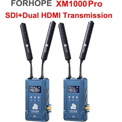 Forhope XM1000S Wireless Transmitter Receiver Kit Full Duplex Talkback SDI Dual HDMI 1080p Wireless Video Transmission System