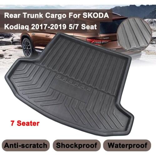Matt Mat Kick Pad Car Cargo Liner Boot Tray Rear Trunk Cover For SKODA Kodiaq 5/7 Seat Seater 2017 2018 2019 Floor Carpet
