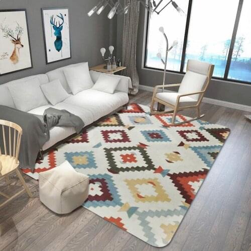 Nordic Rug Geometric Carpet Kids Room Doormat Prayer Rug Colorful Large Area Rugs Rectangle Flannel Carpet Rug for Living Room