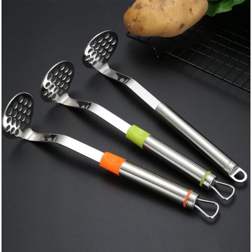 1pcs 3Color Fruit Mashers Multi Purpose with Handle Stainless Steel Potato Masher Food Mashed Kitchen Tools Pressure Mud