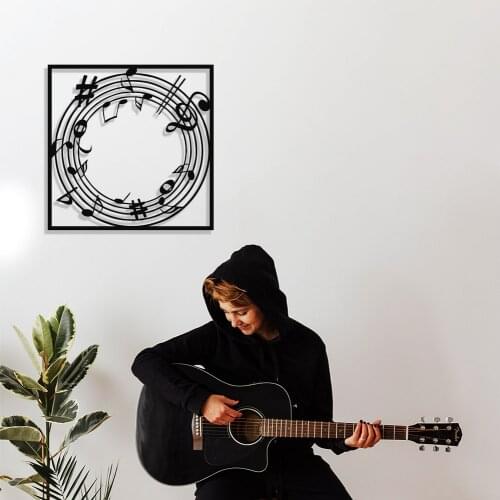 MIGNATIS Sheet Music Design Metal Wall Decor - Rotating Round in FrameKitchen Wall Decor, Office, Living Room
