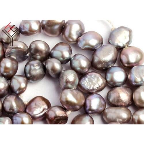One Strands Real Pearl 6-7mm Deep Gray Colors Pearl Flat Baroque Natural Freshwater Pearl loose beads 35cm / 15inch