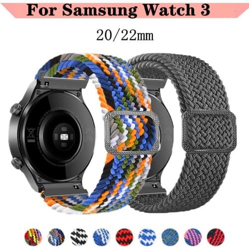 Nylon Strap For Samsung Galaxy watch 3 Braided Loop Bracelet For Samsung Galaxy Watch 46mm Watch 3 Wirstband 20mm 22mm Straps
