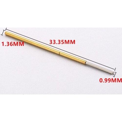 P100-Q1 Straight Round Head Test Probe Probe Length 33.35mm Needle 1.36mm Spring Thimble 100 Pieces / Pack Home New Probe