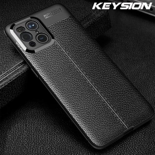 KEYSION Shockproof Case for OPPO Find X3 Pro 5G luxury leather texture soft silicone Phone Back Cover for Find X3 Lite X3 Neo
