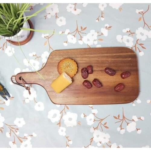 Acacia Wood Cutting Board with Handle Wooden Kitchen Chopping Board for Meat Cheese Bread Vegetables Fruits Food