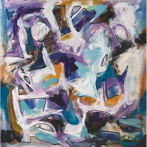 Prints colorful Abstract Art Oil Painting On Canvas purple white blue colors picture For Living Room Decor