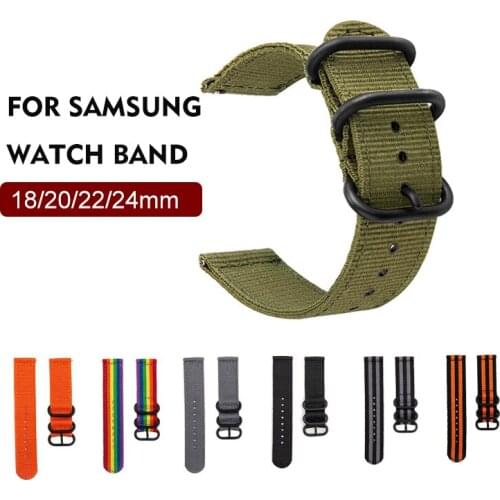 Quick Release Watch Strap Nylon NATO Watchband 18mm 20mm 22mm 24mm for Samsung Galaxy 42/46mm/gear S3 S2 Huawei Watch GT