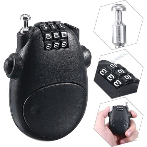 1pc 75cm Motorcycle Scooter Helmet Password Lock Telescopic Wire Rope Steel Cable Code Lock Suitcase Sled Helmet Password Lock