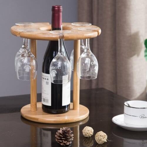 Solid Wood Red Wine Shelf Ornaments Red Wine Cup Rack Hanging High Glass Rack Upside Down Household Wine Rack